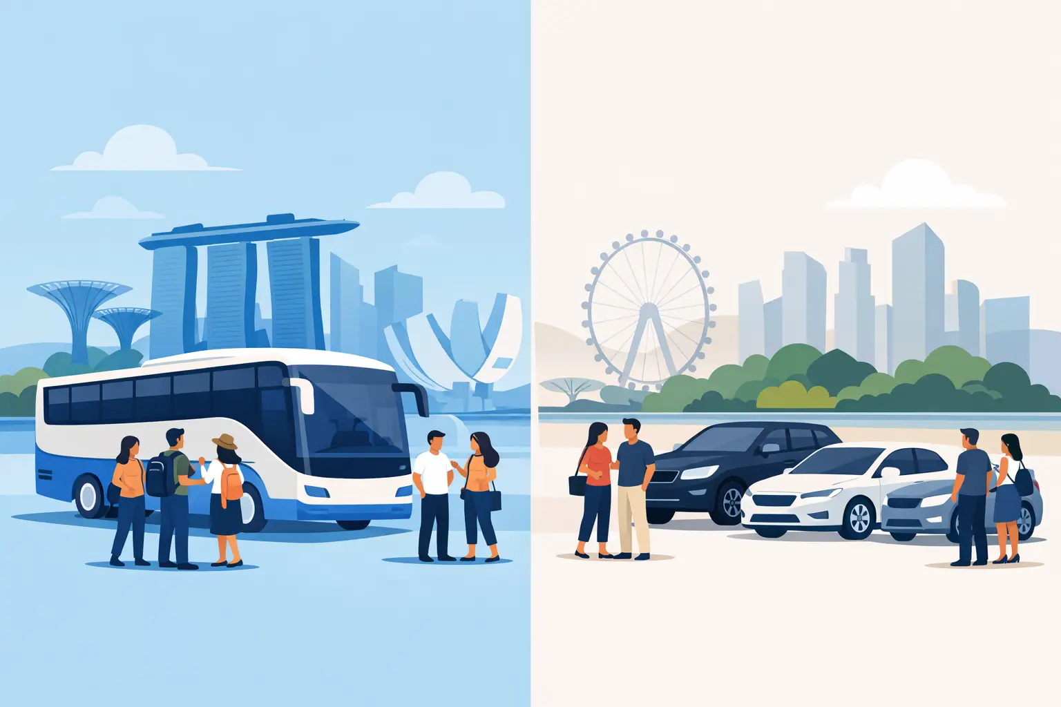 Bus Charter vs Multiple Cars for Singapore Groups